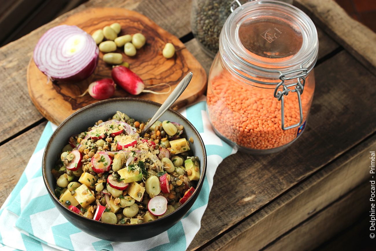 Recette végétarienne - Salade gourmande de lentilles et ...
